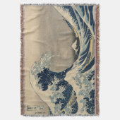 葛飾北斎。神奈川素晴らし沖の波 スローブランケット (正面縦)