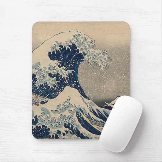 葛飾北斎。神奈川素晴らし沖の波 マウスパッド (マウス)
