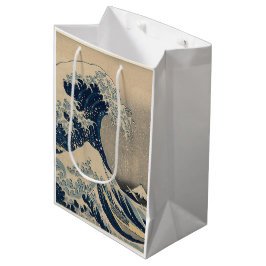 葛飾北斎。神奈川素晴らし沖の波 ミディアムペーパーバッグ