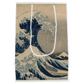 葛飾北斎。神奈川素晴らし沖の波 ミディアムペーパーバッグ (裏面)