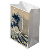 葛飾北斎。神奈川素晴らし沖の波 ミディアムペーパーバッグ (裏面アングル)