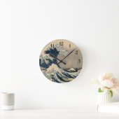 葛飾北斎『神奈素晴らし川の波』   ラウンド壁時計 (ホーム)