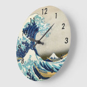 葛飾北斎 – 神奈素晴らし川の波 ラージ壁時計 (傾斜)