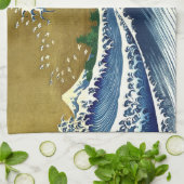 葛飾北斎 – 色の大きな波 キッチンタオル (折り畳み)