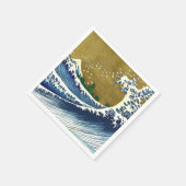 葛飾北斎 – 色の大きな波 スタンダードカクテルナプキン (角)