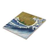 葛飾北斎 – 色の大きな波 タイル (側面)