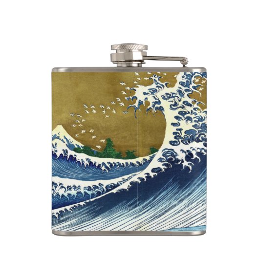 葛飾北斎 – 色の大きな波 フラスク (裏面)