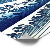 葛飾北斎 – 色の大きな波 ポスター (角)