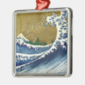 葛飾北斎 – 色の大きな波 メタルオーナメント (左)