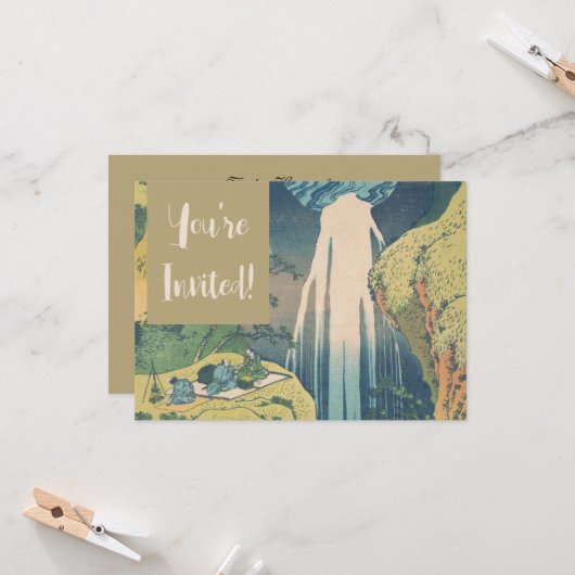 葛飾北斎 『遠浅吉曾川流れ』 日本の滝 招待状 (正面/裏面インサイチュ)