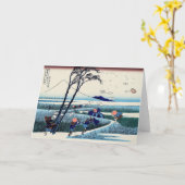 葛飾北斎 – 駿河国江尻 カード (黄色い花)