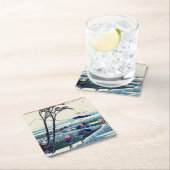 葛飾北斎 – 駿河国江尻 スクエアペーパーコースター (インサイチュ)