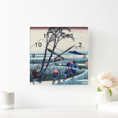 葛飾北斎 - 駿河国江尻 スクエア壁時計 (ホーム)