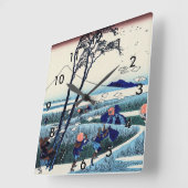 葛飾北斎 - 駿河国江尻 スクエア壁時計 (傾斜)