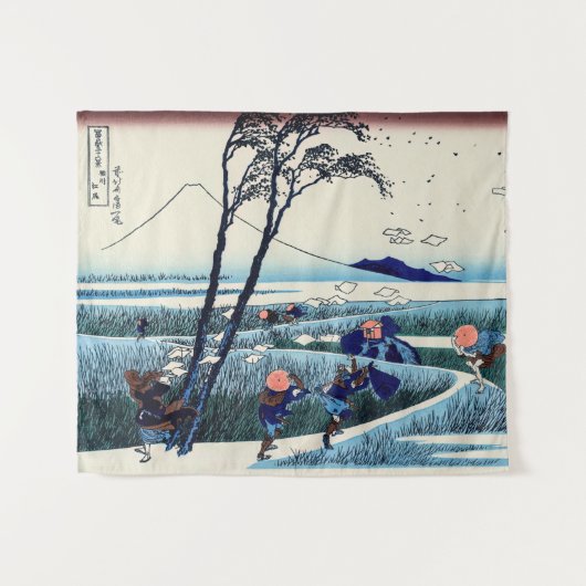 葛飾北斎 – 駿河国江尻 タペストリー (正面(横))