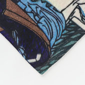 葛飾北斎 – 駿河国江尻 フリースブランケット (角)