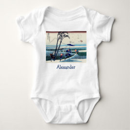 葛飾北斎 – 駿河国江尻 ベビーボディスーツ