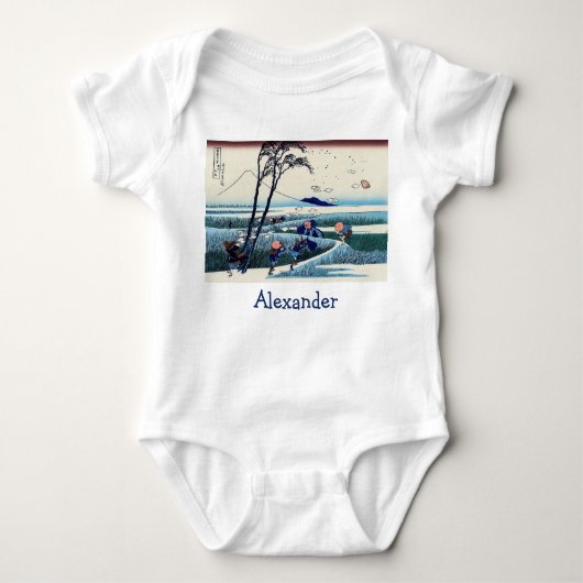 葛飾北斎 – 駿河国江尻 ベビーボディスーツ (正面)