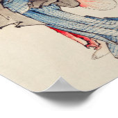 葛飾日本の北斎著の着物の女性 ポスター (角)