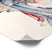 葛飾日本の北斎著の着物を着た女性 ポスター (角)