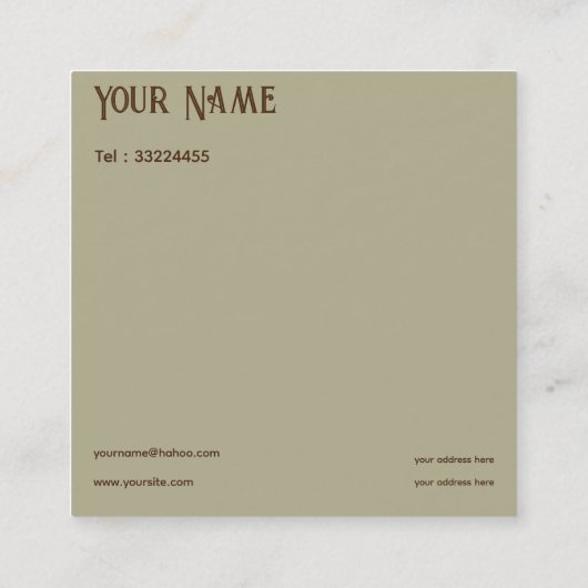 葡萄とレトロなチーズ皿 スクエア名刺 (裏面)