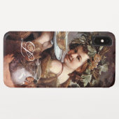 葡萄とワインのモノグラムを持つバッカス Case-Mate iPhoneケース (裏面(横))