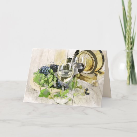 葡萄と葡萄酒のグリーティングカード カード (正面)