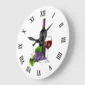 葡萄と葡萄酒 ラージ壁時計 (傾斜)