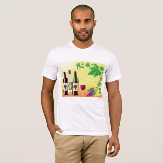 葡萄の付いたワインはTシャツを繕う Tシャツ (正面フル)