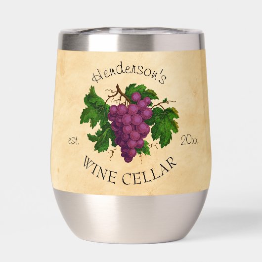 葡萄の名パーソナライズされた前ヴィンテージ付きワインセラー (背面)