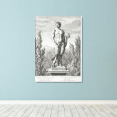 葡萄の房を持つサテュロの像、その逆 キャンバスプリント (インサイチュ (ウッドフロア))