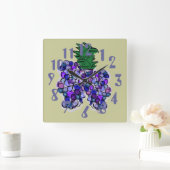 葡萄の房（聖人） スクエア壁時計 (ホーム)