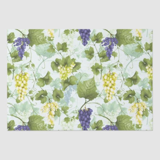 葡萄の手描き夏のフルーツパターン造幣局 薄葉紙 (正面)