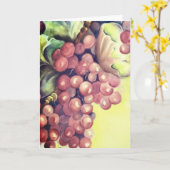 葡萄の水の色グリーティングカード | ワイン カード (黄色い花)