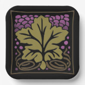 葡萄の葉と葡萄 ペーパープレート (正面)