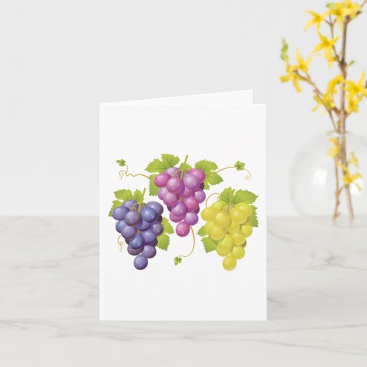 葡萄の3房 カード (黄色い花)