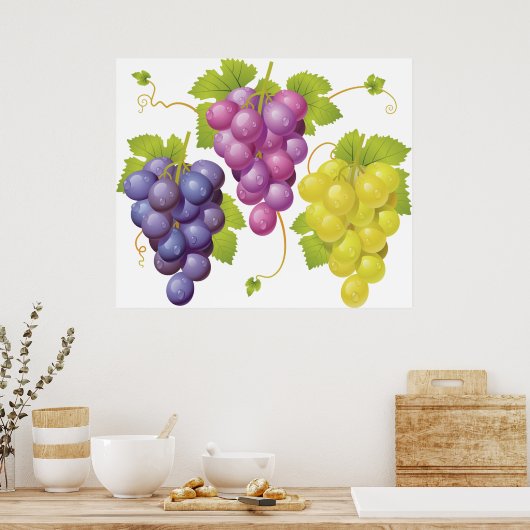 葡萄の3房 ポスター (キッチン)