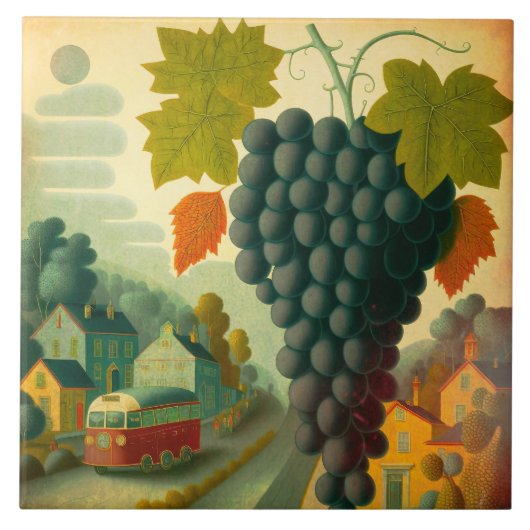 葡萄は村に大切だ タイル (正面)