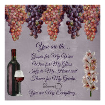 葡萄を使ったプリンのロマンチックな愛の詩