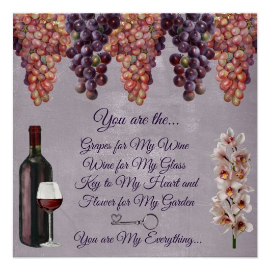 葡萄を使ったプリンのロマンチックな愛の詩 ポスター (正面)