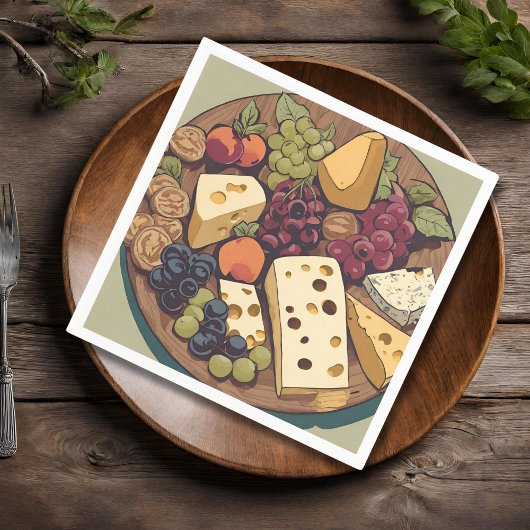 葡萄を使ったレトロなチーズ選抜 スタンダードカクテルナプキン