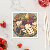 葡萄を使ったレトロなチーズ選抜 スタンダードカクテルナプキン (インサイチュ)