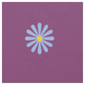 葡萄パープルにブルーの可愛い花の模様 ファブリック (クローズアップ)