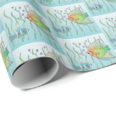 葦に泳ぐ水色の魚 ラッピングペーパー (ロールコーナー)