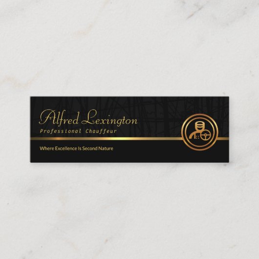 葦植物エクスキサイグランジトブラック金ゴールド線 スキニー名刺 (正面)