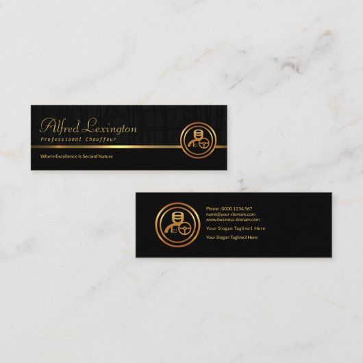 葦植物エクスキサイグランジトブラック金ゴールド線 スキニー名刺 (正面/裏面)