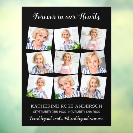 葬エレガント儀記念記念碑9写真コラージュ ウィンドウサイン (シート3)