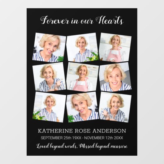 葬エレガント儀記念記念碑9写真コラージュ ウィンドウサイン (シート)