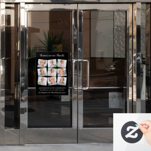 葬エレガント儀記念記念碑9写真コラージュ ウィンドウサイン (オフィスドア)