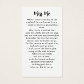 葬モダン式シンプル写真記念祈りの言葉 (裏面)